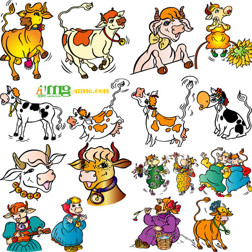 Cartoon cow, Free vector art download, vector graphics & images ...
