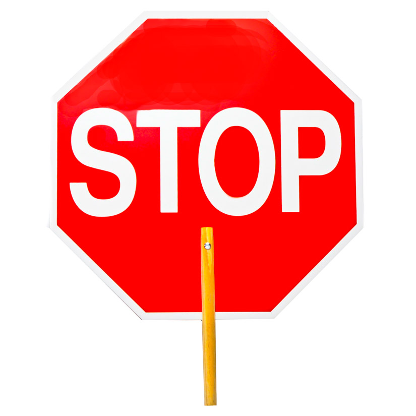 Hand Held Stop Sign For Traffic Control Stop/stop Each