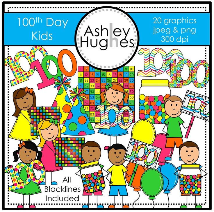 100th Day Kids {Graphics for Commercial Use}