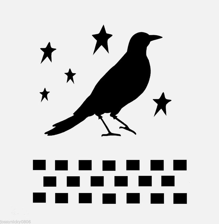 Crow stencil primitive stencils checkers border stars star template n…