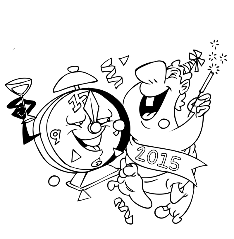 2015 new year party celebration coloring pages for preschoolers ...