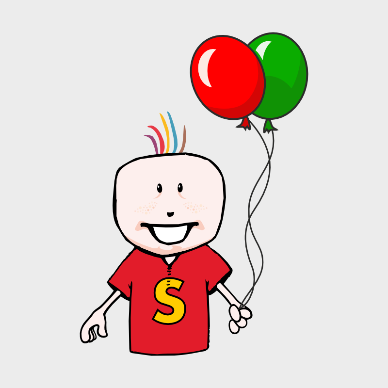 Clipart - boy with balloons