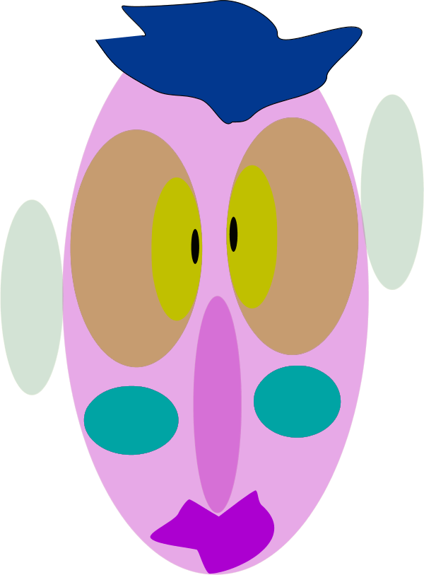 Face With Eyes Ears Little Hair - vector Clip Art