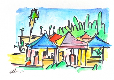 Golden Hill Farmer s Market, San Diego Painting, original painting ...