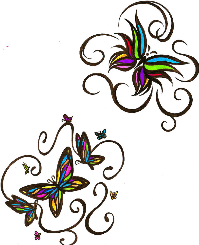 Tattoo's For > Swirly Butterfly Tattoos