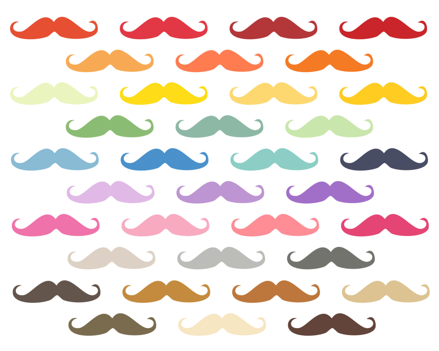 Popular items for moustache clipart on Etsy