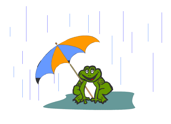 Cartoons Animated Clipart: frog_rain_an : Classroom Clipart