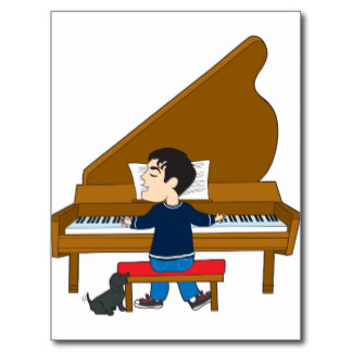 Piano Players Postcards & Postcard Template Designs
