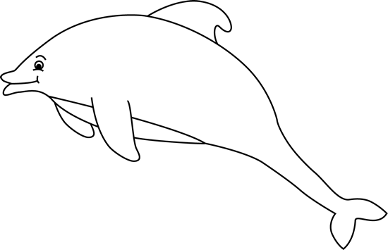 Black and White Dolphin Clip Art - Black and White Dolphin Image