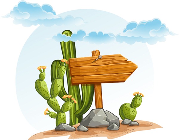 Desert cactus cartoon – vector material | My Free Photoshop World