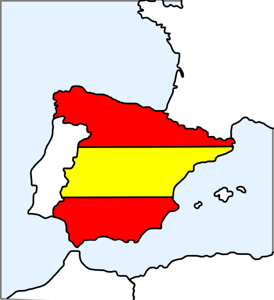 Spain (map and flag) Clipart, vector clip art online, royalty free ...