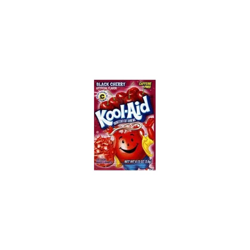 5 x KOOL AID Black Cherry POWDERED SOFT DRINK MIX UNSWEETENED - My-