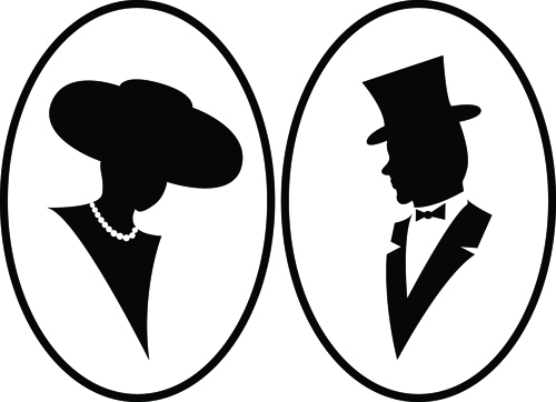 Creative man and woman silhouettes vector set 01 - Vector People ...