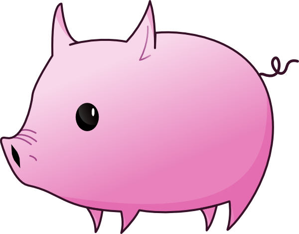 Pink Piglet clip art - vector clip art online, royalty free ...