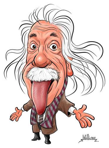 Albert Einstein By William Medeiros | Famous People Cartoon | TOONPOOL