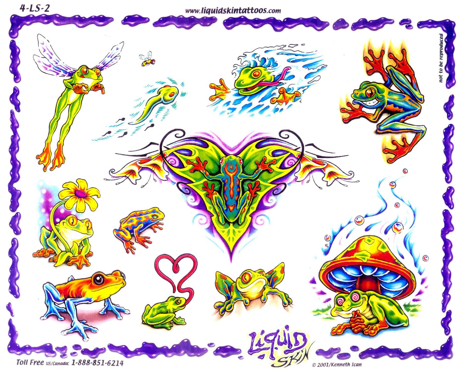 Gallery For > Frog And Flower Tattoos