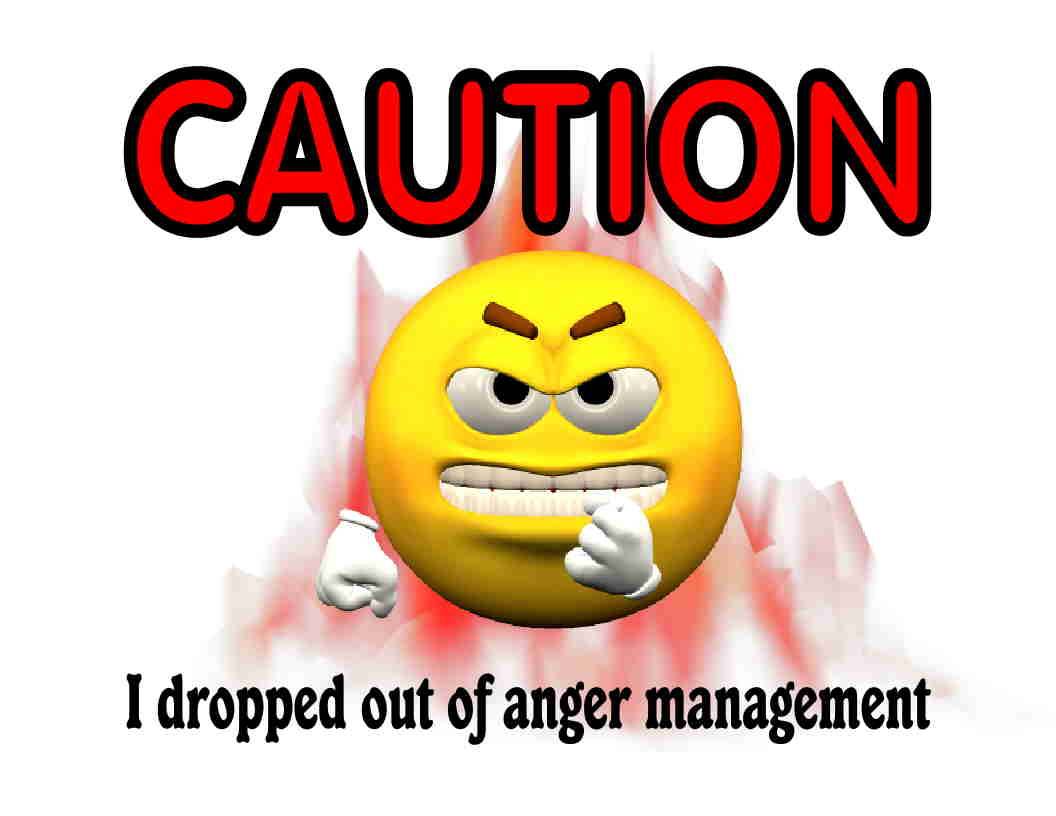 Custom Made T Shirt Caution Dropped Out Anger Management Angry Mad ...