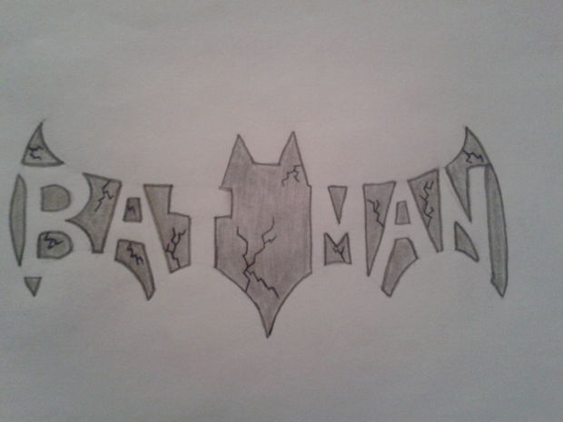 How to draw: A cool Batman symbol : Second step: The letters