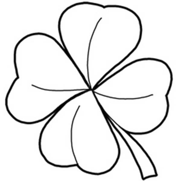 Four-Leaf Clover, a Symbol of Good Luck Coloring Page - NetArt