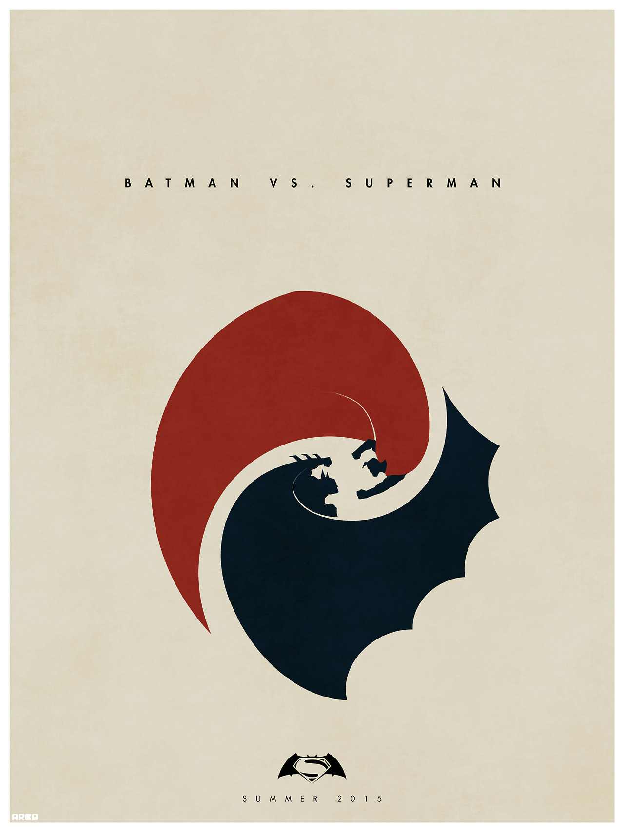 A Batman vs Superman poster I thought was very Minimal. : minimalism