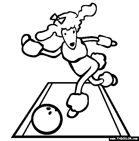 This cute poodle play bowling coloring page free,bowling coloring ...