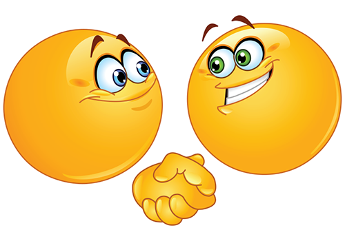 Smileys Shaking Hands - Facebook Symbols and Chat Emoticons