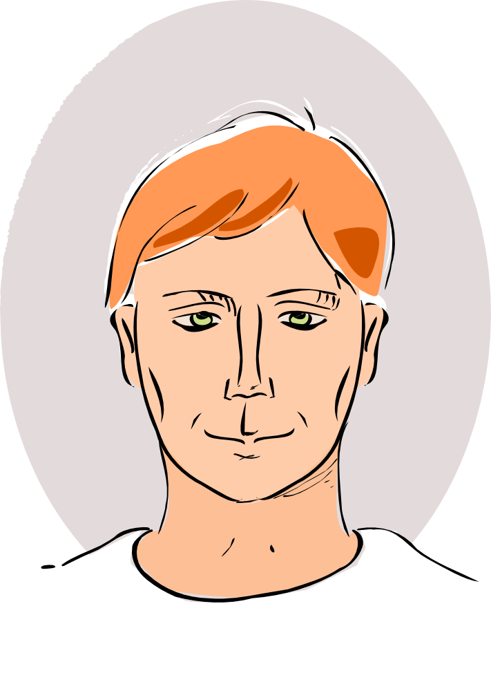 OnlineLabels Clip Art - Drawing Of Man's Head