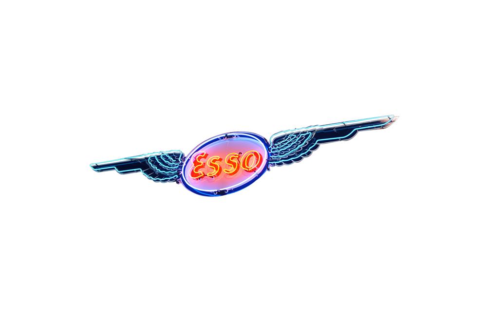 Spectacular and huge 1950s Esso Aviation single-sided porcelain ...