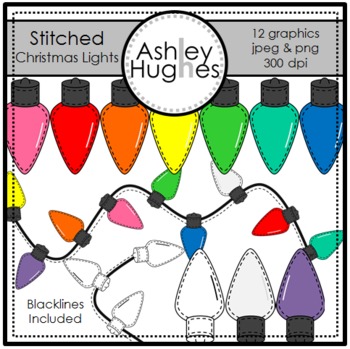 STITCHED CHRISTMAS LIGHTS {GRAPHICS FOR COMMERCIAL USE ...