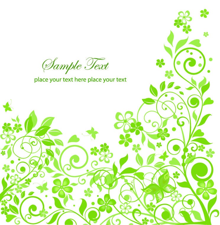 Green Floral Design Vector Illustration | Free Vector Graphics ...