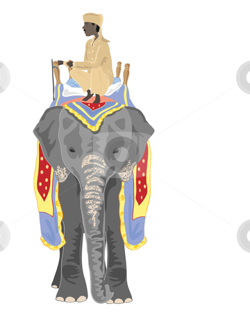 Elephant and mahout stock vector