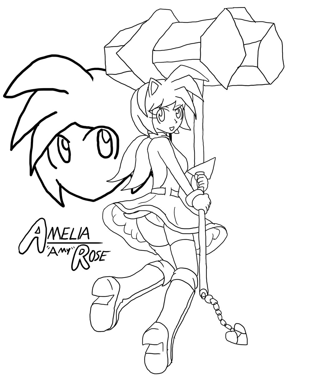 Amy Humanized-Amelia Rose :Lineart: by Xero-J on DeviantArt