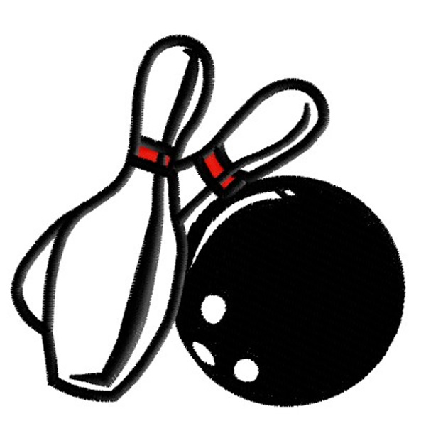 Sports Embroidery Design: Bowling 2 from King Graphics