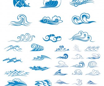 Sea waves symbols vector | Vector Graphics Blog