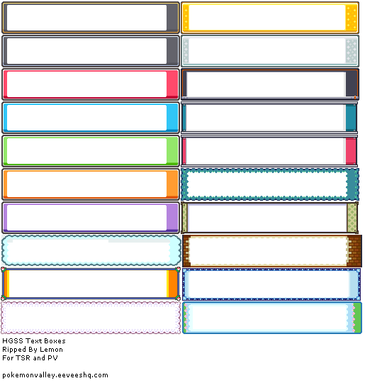 DS - Pokemon HeartGold / SoulSilver - Text Boxes - The Spriters ...
