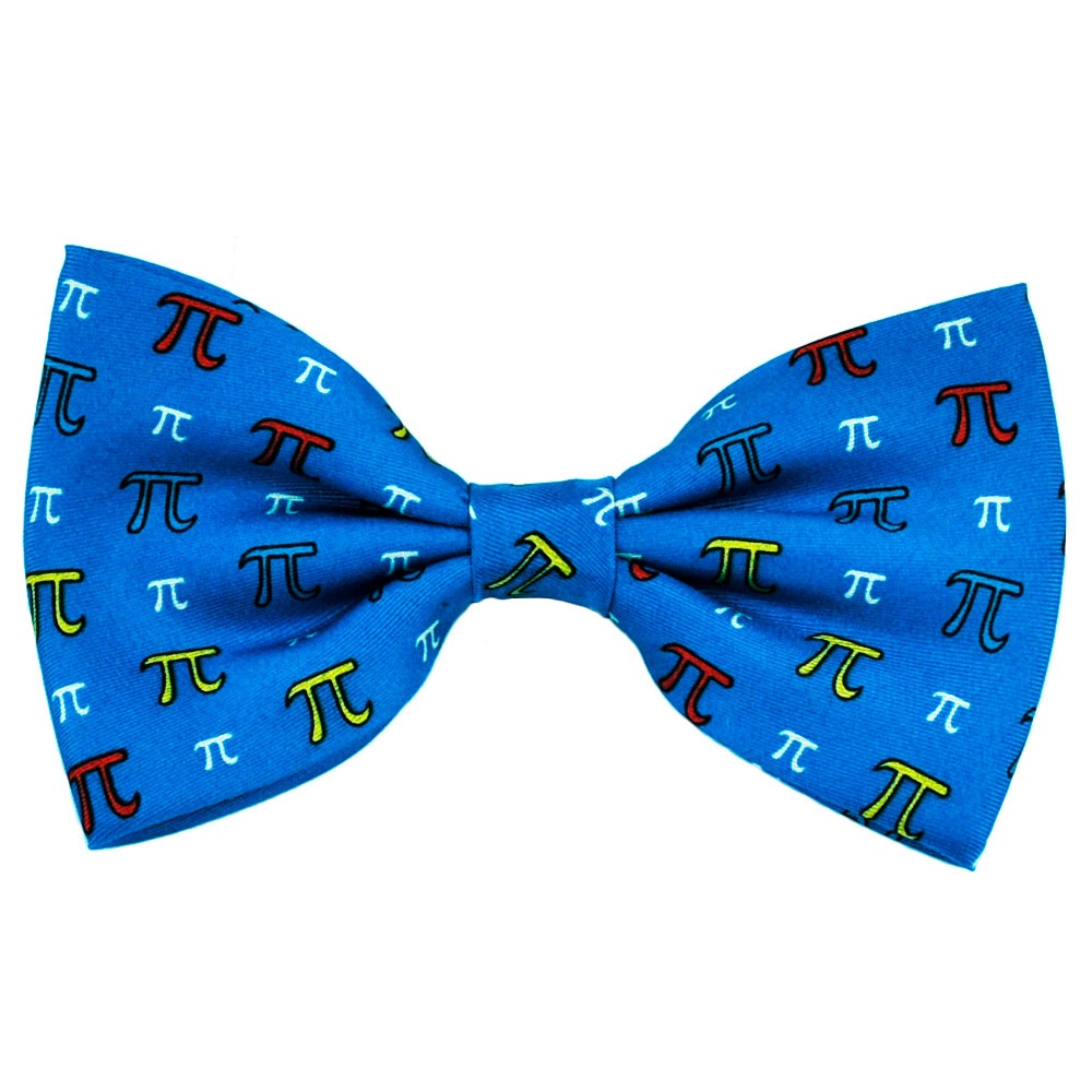 Pi Sign Maths Blue Silk Novelty Bow Tie from Ties Planet UK