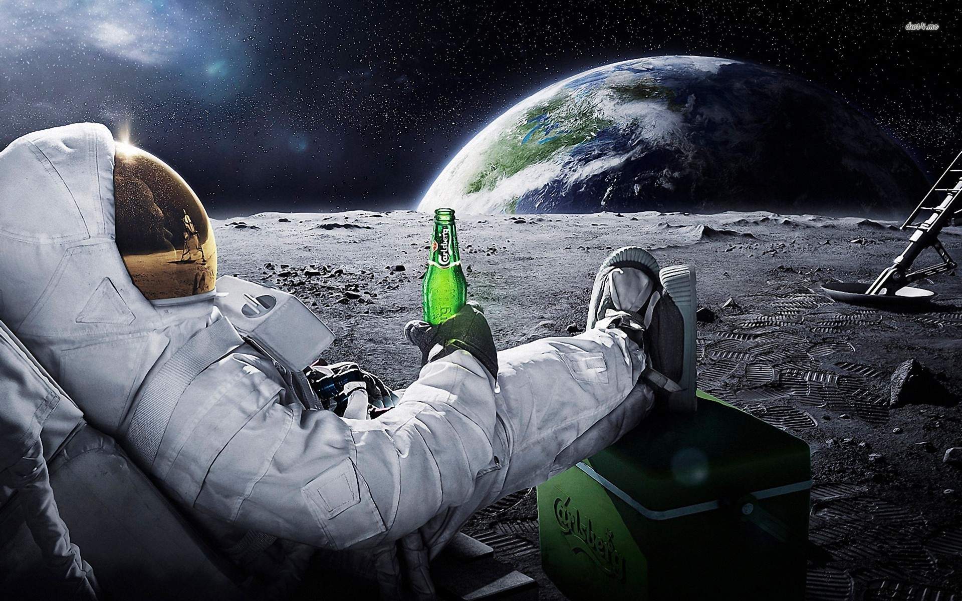 Astronaut enjoying a Carlsberg on the Moon wallpaper - Digital Art ...