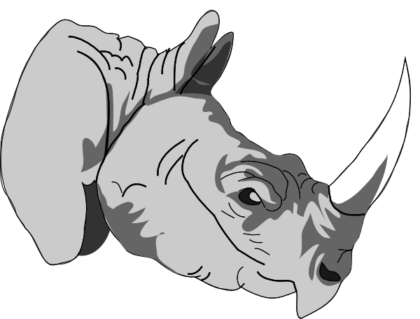 Rhinoceros 3d clip art - vector clip art online, royalty free ...