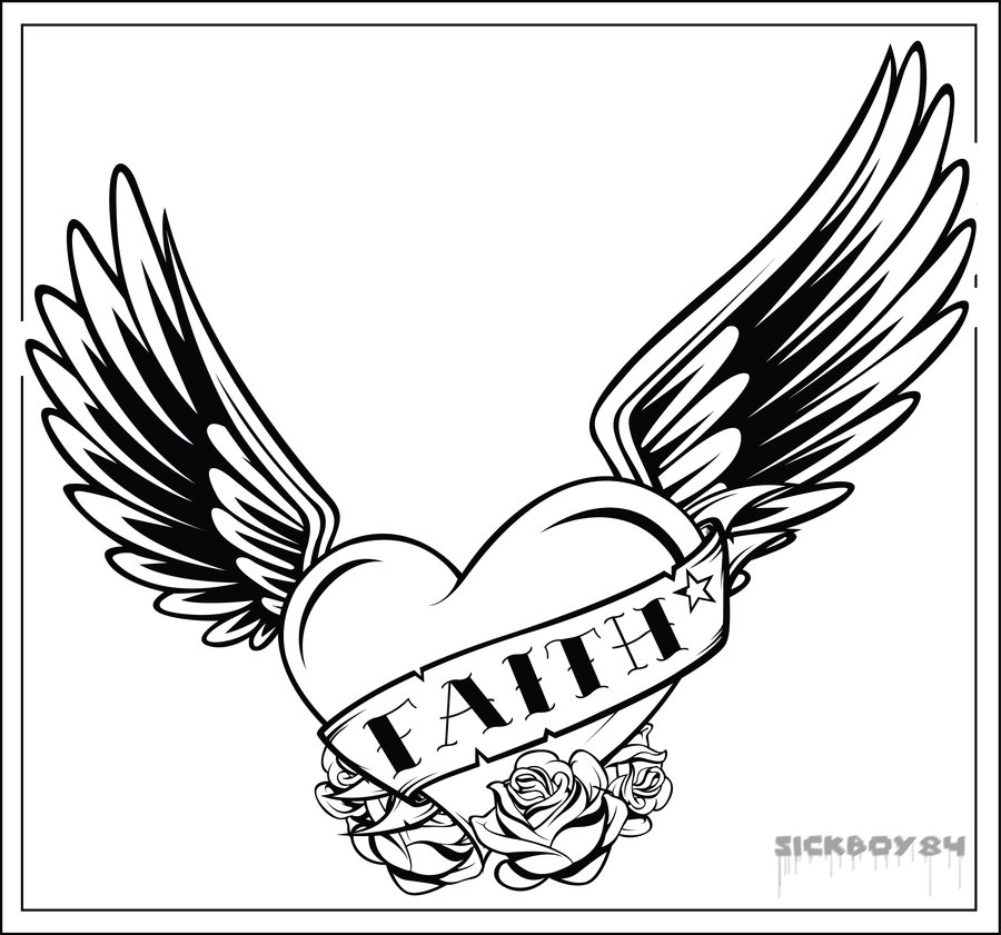 Coloring Pages Of Hearts With Wings - AZ Coloring Pages