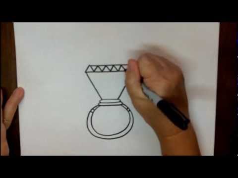 How to Draw a Diamond Ring Step by Step Cartoon Beginning Drawing ...