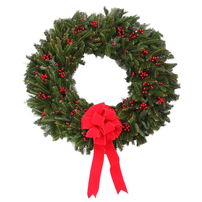 Fresh Berry Fraser Fir Christmas Wreath w/ Hanger—Buy Now!