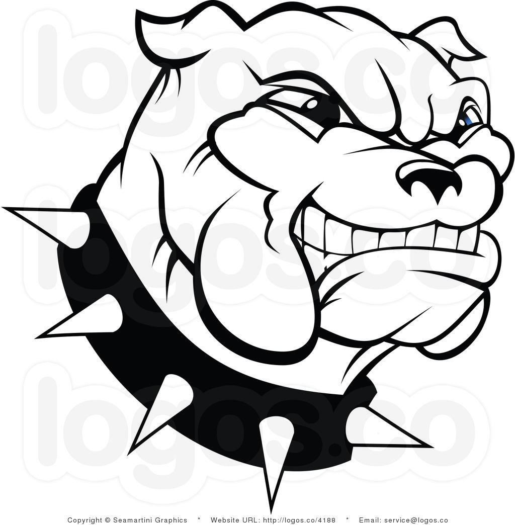 Happy Bulldog Face Clip Art - HVGJ