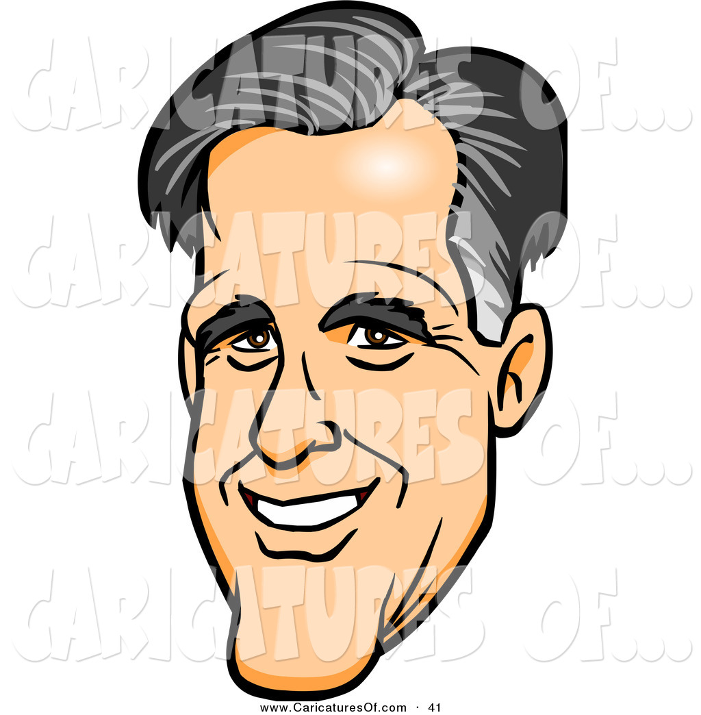 Caricature Clip Art of Mitt Romneys Happy Face by Cartoon ...