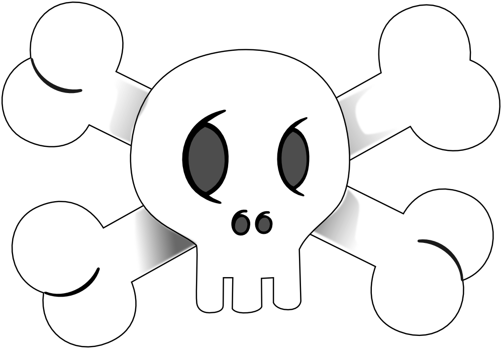 skull black white line art coloring book colouring openclipart.org ...