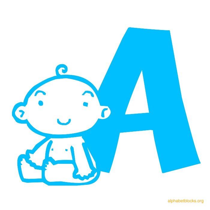 Baby Alphabet Blocks in Blue | Alphabet Blocks Org