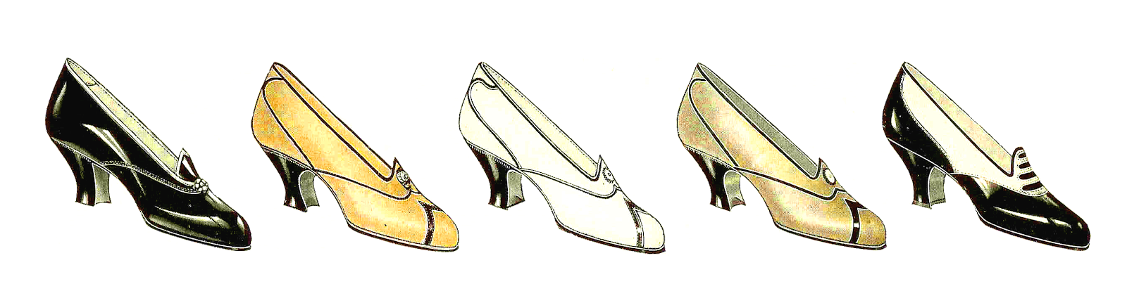 Antique Images: Free Fashion Graphics: 5 Vintage Women's Shoes ...