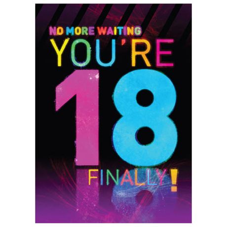 18th Birthday Card - No More Waiting | Find Me A Gift