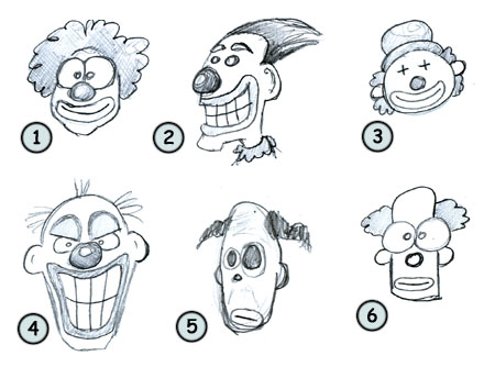 How to draw cartoon clowns