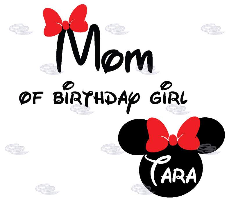 Mom Of Birthday Girl (Boy) With Minnie Head And Name | Shirts ...