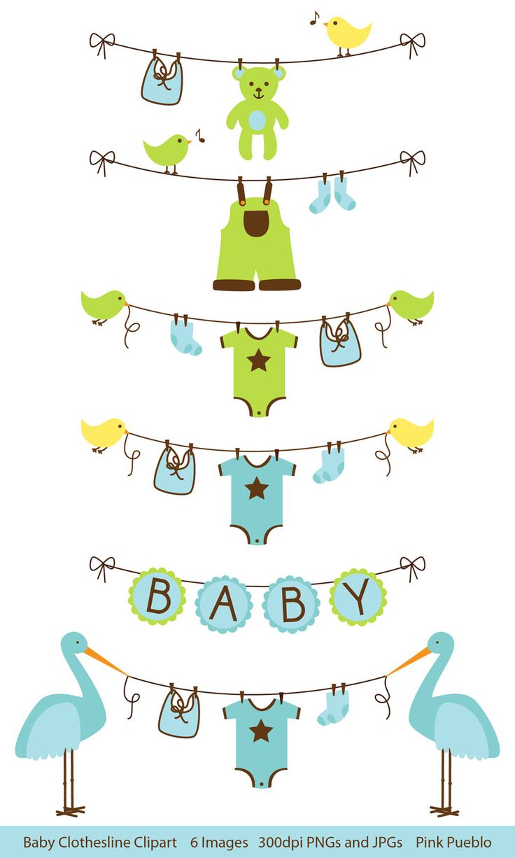 Baby Boy Clothesline Clipart Clip Art, Baby Shower Clip Art ...